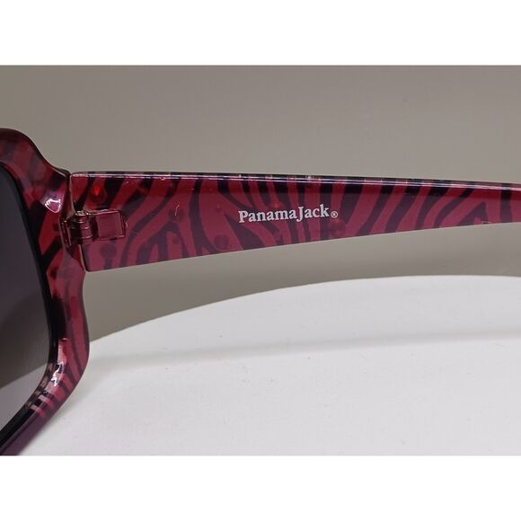 Panama Jack Pink and Black Zebra Print Rhinestone Bling Sunglasses - Picture 9 of 13
